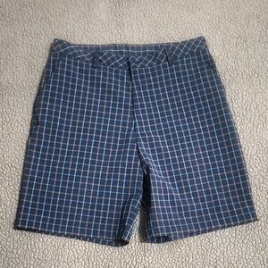 Men's Bolle Tech Golf Shorts Blue Plaid Size 36